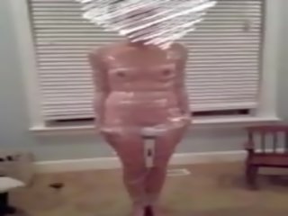 Wife Wrapped in Plastic Enjoys Magic Wand: Free sex film 36