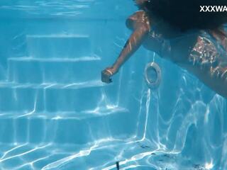 Hungarian petite skinny goddess Lana Lelani underwater