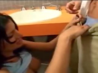 Public Bathroom adult clip With Sativa Rose