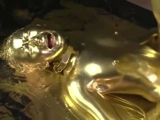 ذهب bodypaint سخيف اليابانية الثلاثون فيديو