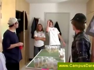 Naughty beer drinking game at campus